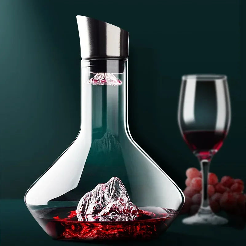 1500 ml jäävuori-karahvi luova lyijytön kristallimateriaali ylellinen korkealaatuinen kotikäyttöön punaviinille viinien jakelukarahvi viiniruukku