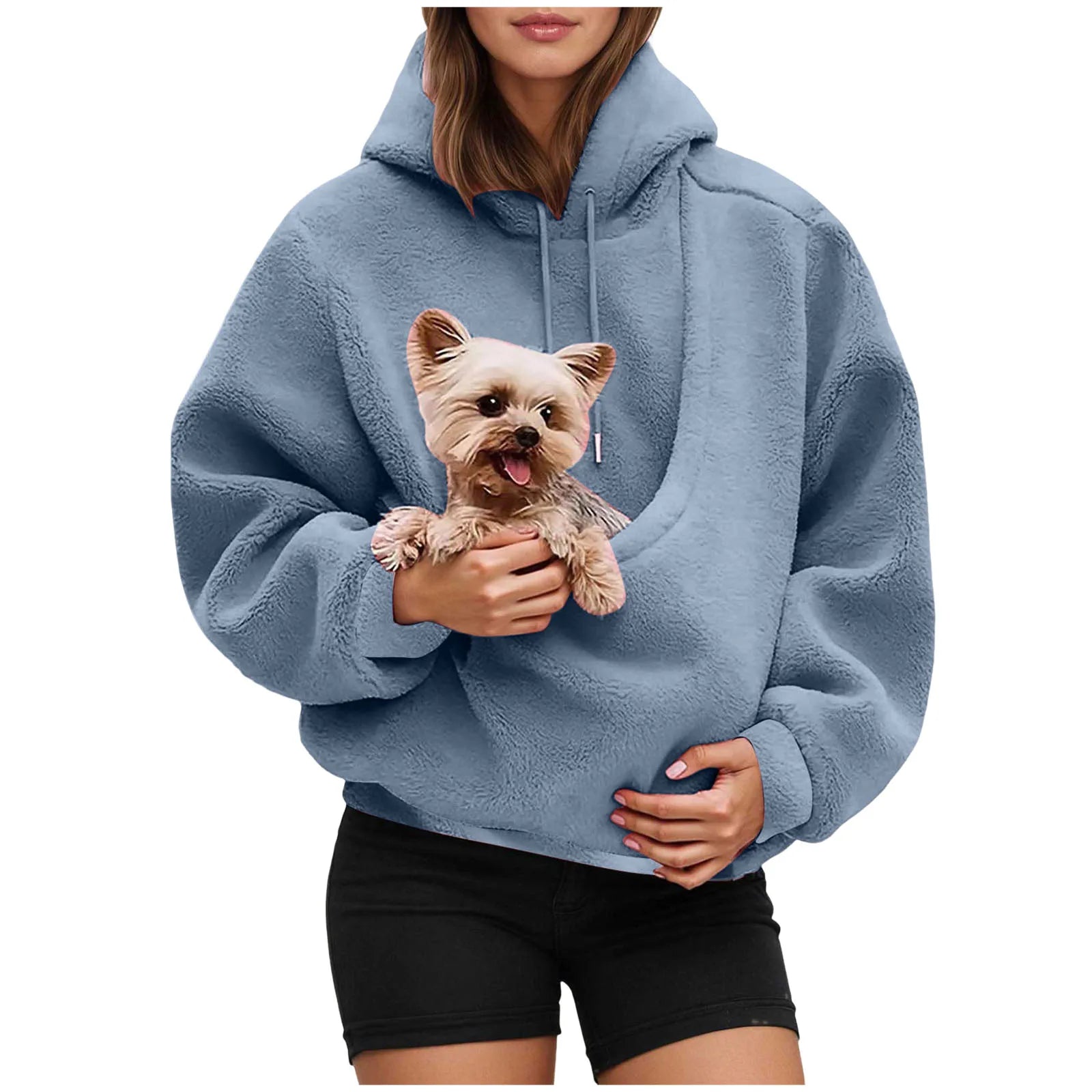 Katzenliebhaber-Hoodie mit Design und Haustiertasche