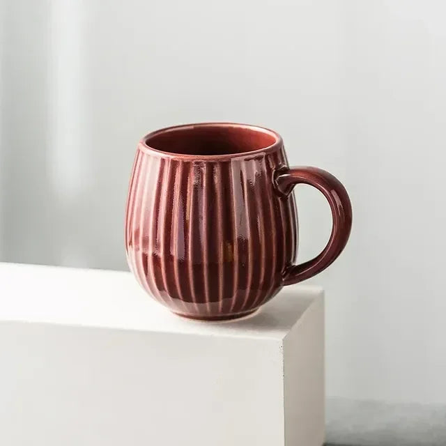Tasse à café en céramique avec glaçure dégradée japonaise – Design élégant style rétro pour la maison et le bureau