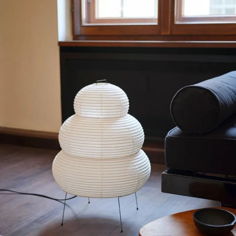 Lámpara de pie trípode japonesa Wabi-sabi