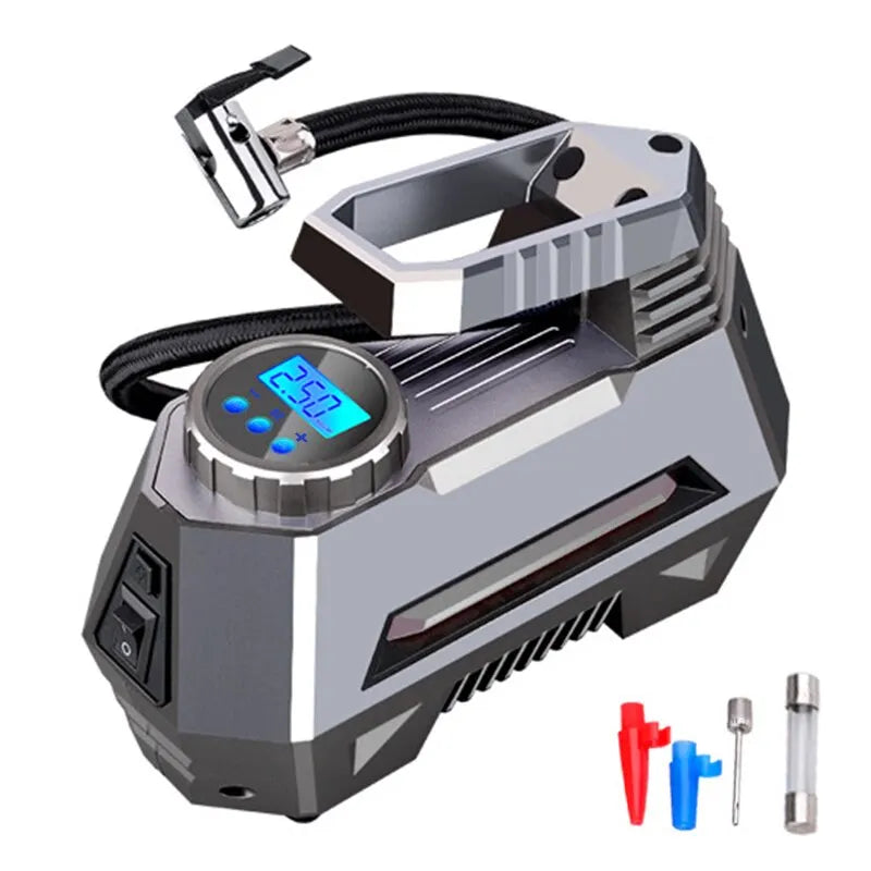 Pompa Digitale per Pneumatici Auto 12V - Gonfiaggio Ultra-Rapido per Pneumatici Sgonfi e Emergenze Stradali