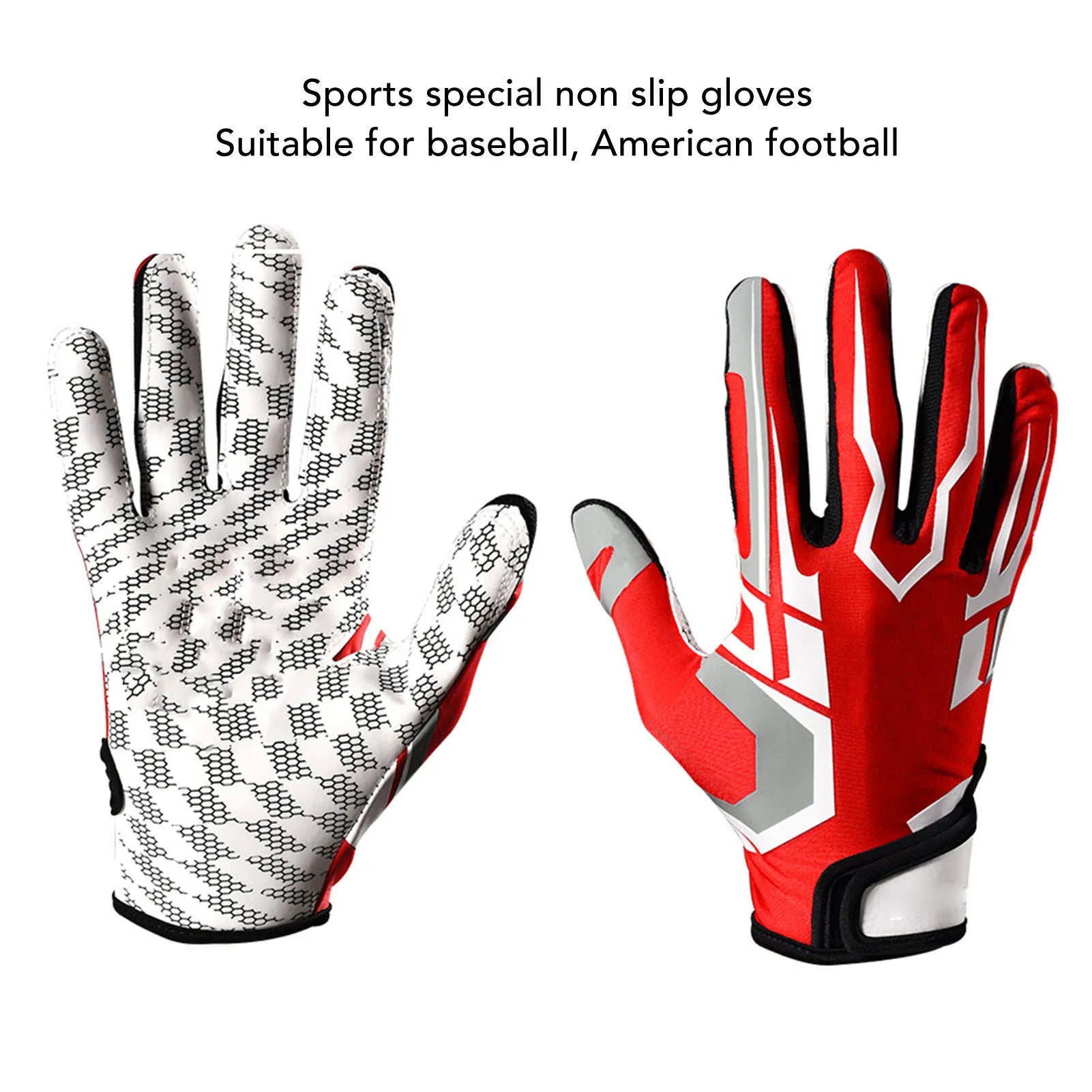 Rękawiczki GripGuard do baseballu i futbolu amerykańskiego dla dzieci, młodzieży i dorosłych, antypoślizgowe, z wyściółką zapewniającą mocny chwyt