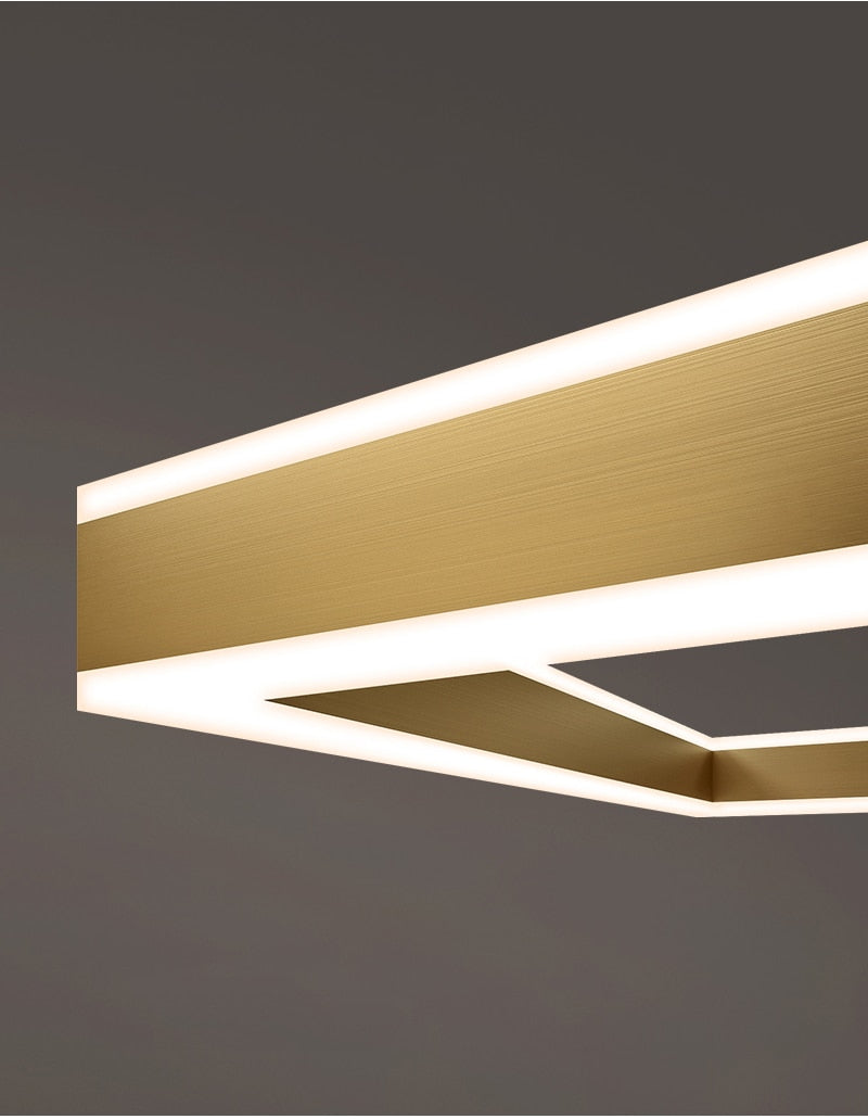 YLK Kare - Lampu gantung LED moden untuk ruang tamu reka bentuk segi empat mewah