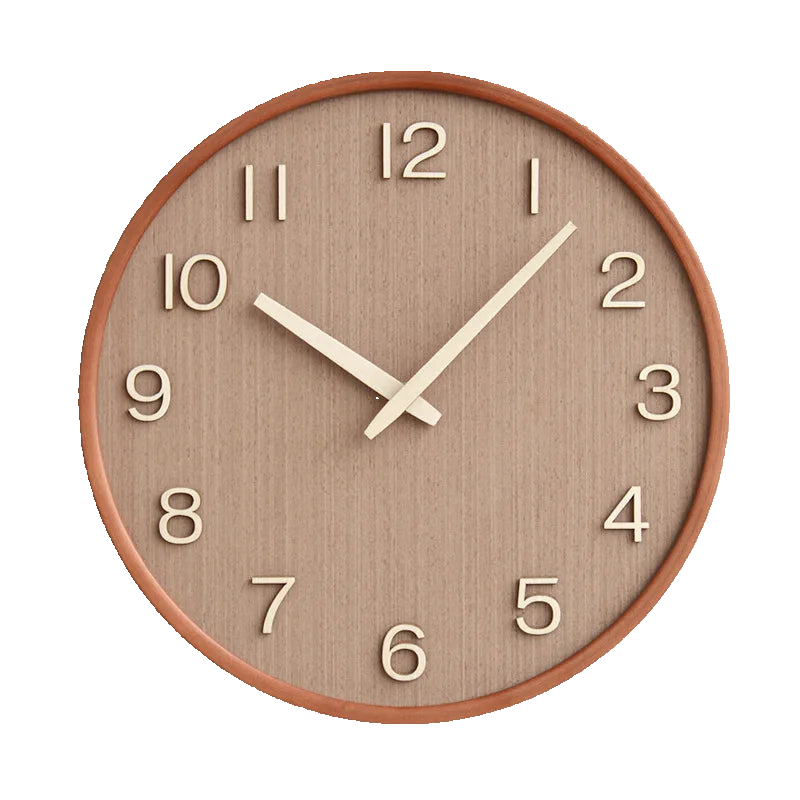 Kirenori Oak Wall Clock With Japanese Retro Dial Design