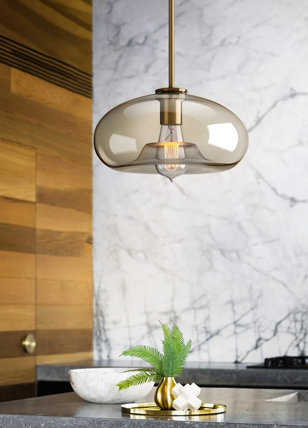 Nomada Nordic Glass LED Pendant Light for Modern Kitchens by Asterova