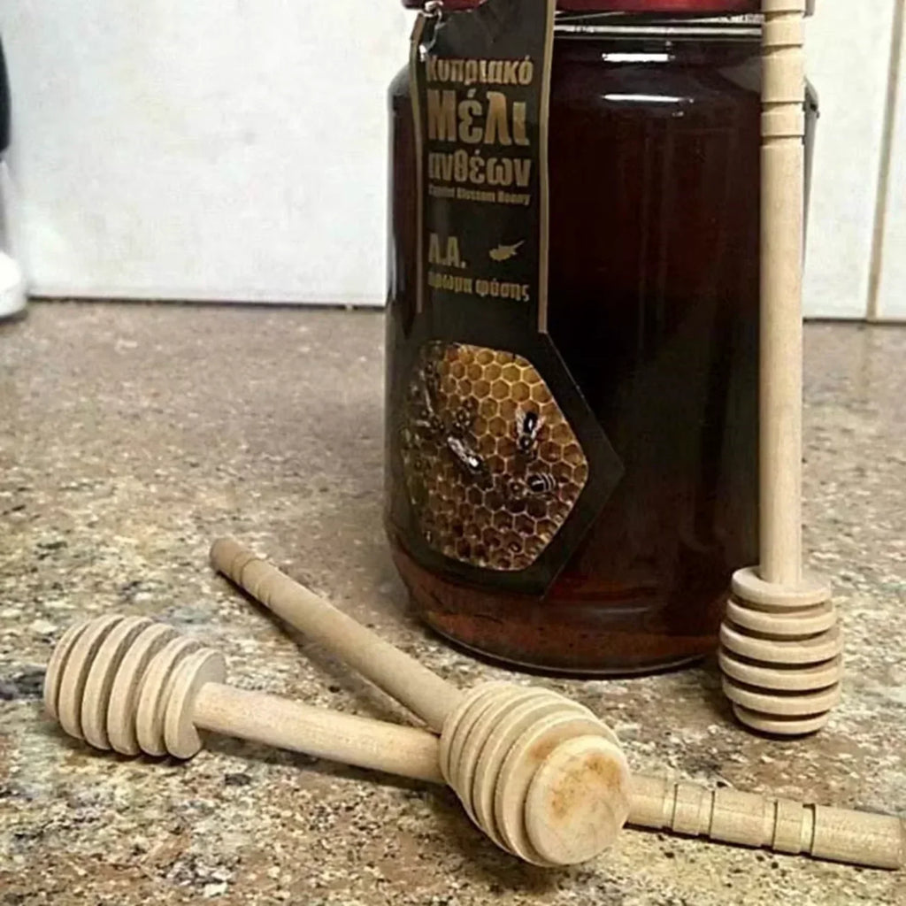 Ensemble de 2 cuillères à miel en bois à long manche – Idéal pour le miel, le café, le lait et le thé