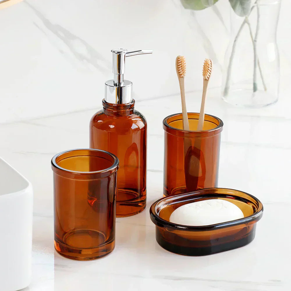 Apothecary Luxe – Set Bilik Mandi Kaca Elegan untuk Penampilan Abadi
