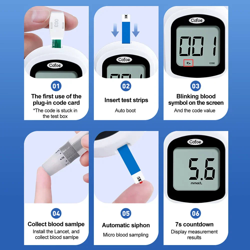Blood Glucose Meter Kit – Diabetes Glucometer with Test Strips and Lan ...