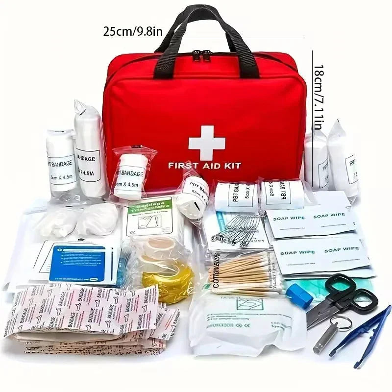 Kit di pronto soccorso portatile da 184 pezzi per avventure all'aperto multifunzione