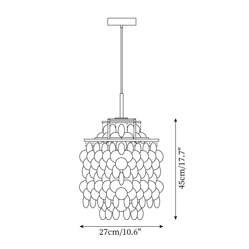 Elios Elegant Capiz Shell Chandelier — Ceiling Pendant, Multiple Sizes