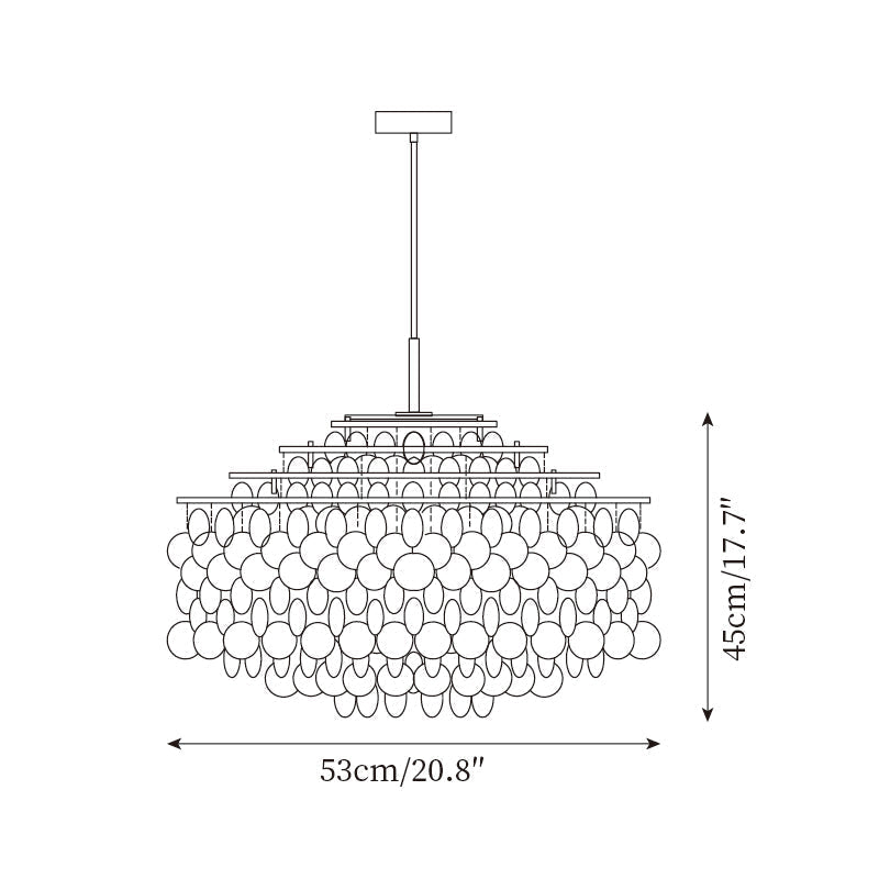 Elios Elegant Capiz Shell Chandelier — Ceiling Pendant, Multiple Sizes