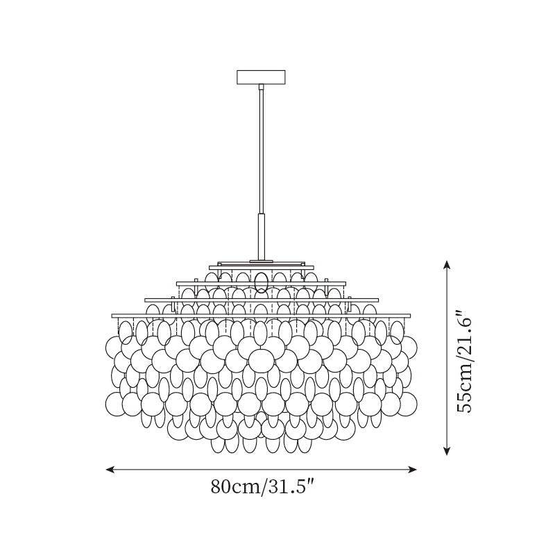 Elios Elegant Capiz Shell Chandelier — Ceiling Pendant, Multiple Sizes