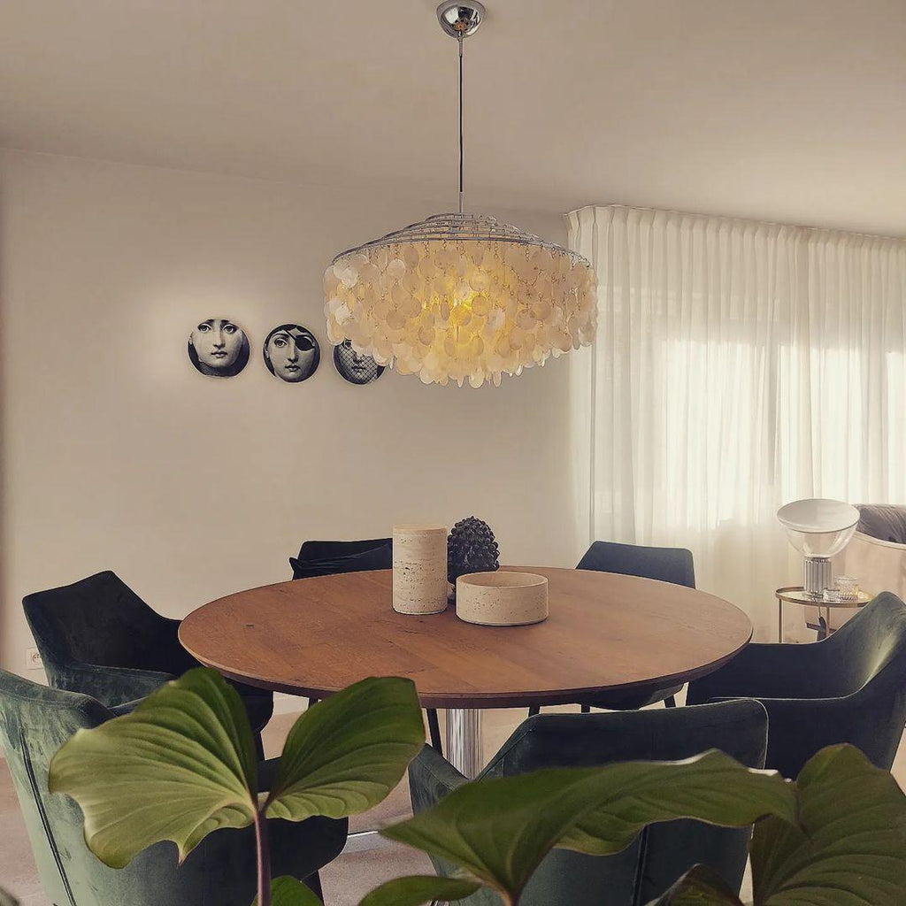 Elios Elegant Capiz Shell Chandelier — Ceiling Pendant, Multiple Sizes