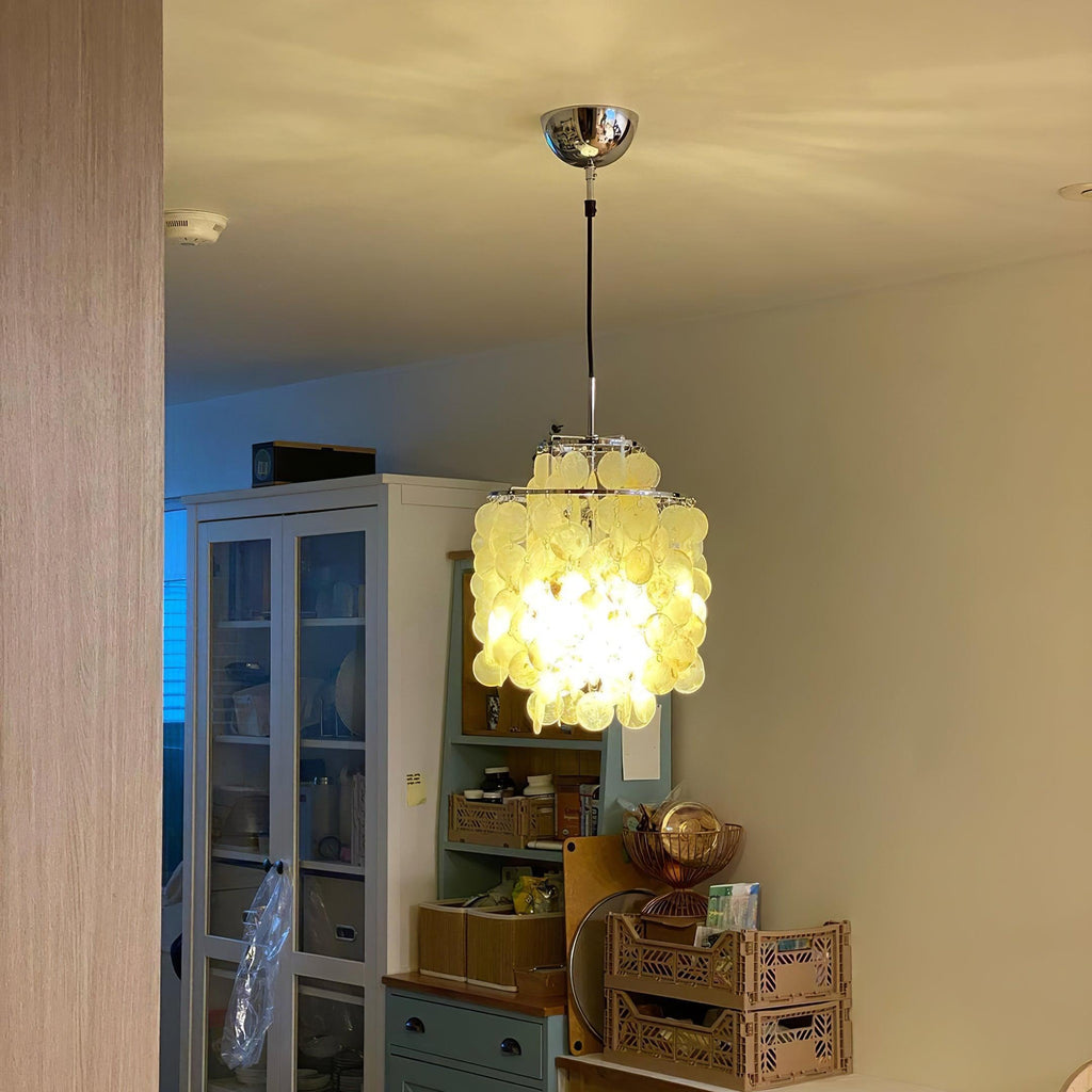 Elios Elegant Capiz Shell Chandelier — Ceiling Pendant, Multiple Sizes
