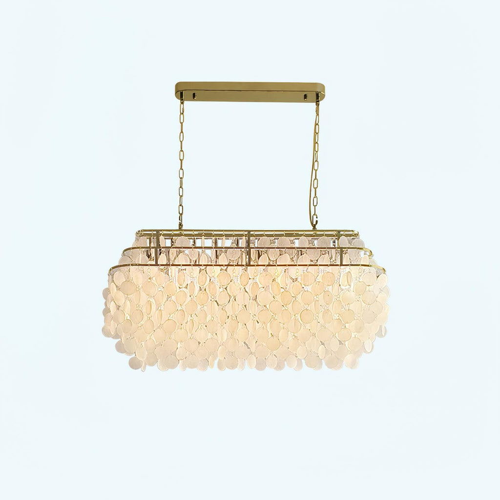 Elios Elegant Capiz Shell Chandelier — Ceiling Pendant, Multiple Sizes