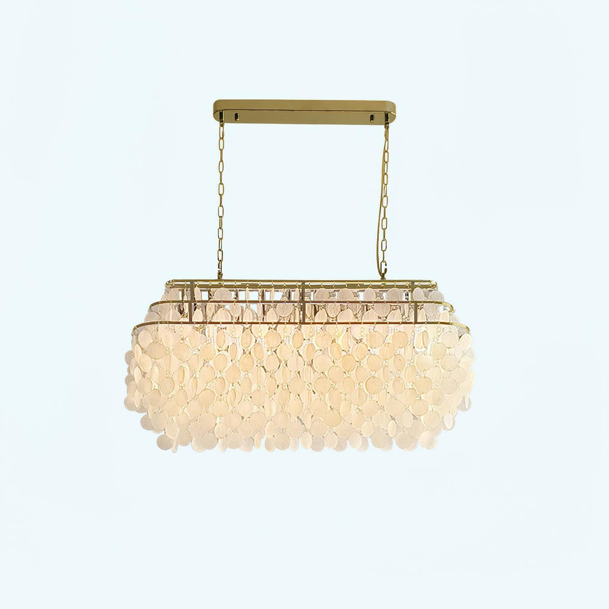 Elios Elegant Capiz Shell Chandelier — Ceiling Pendant, Multiple Sizes