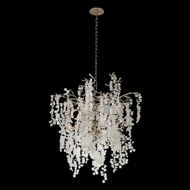 Lampadario di cristallo Shiro Noda ispirato alla natura — motivo a rami scolpiti
