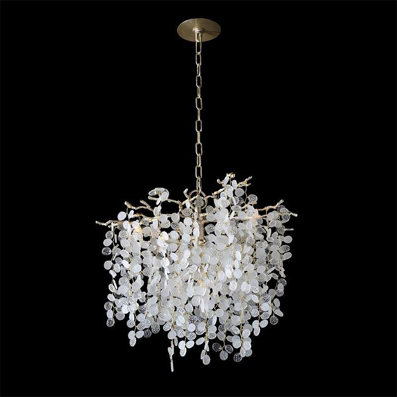 Lampadario di cristallo Shiro Noda ispirato alla natura — motivo a rami scolpiti