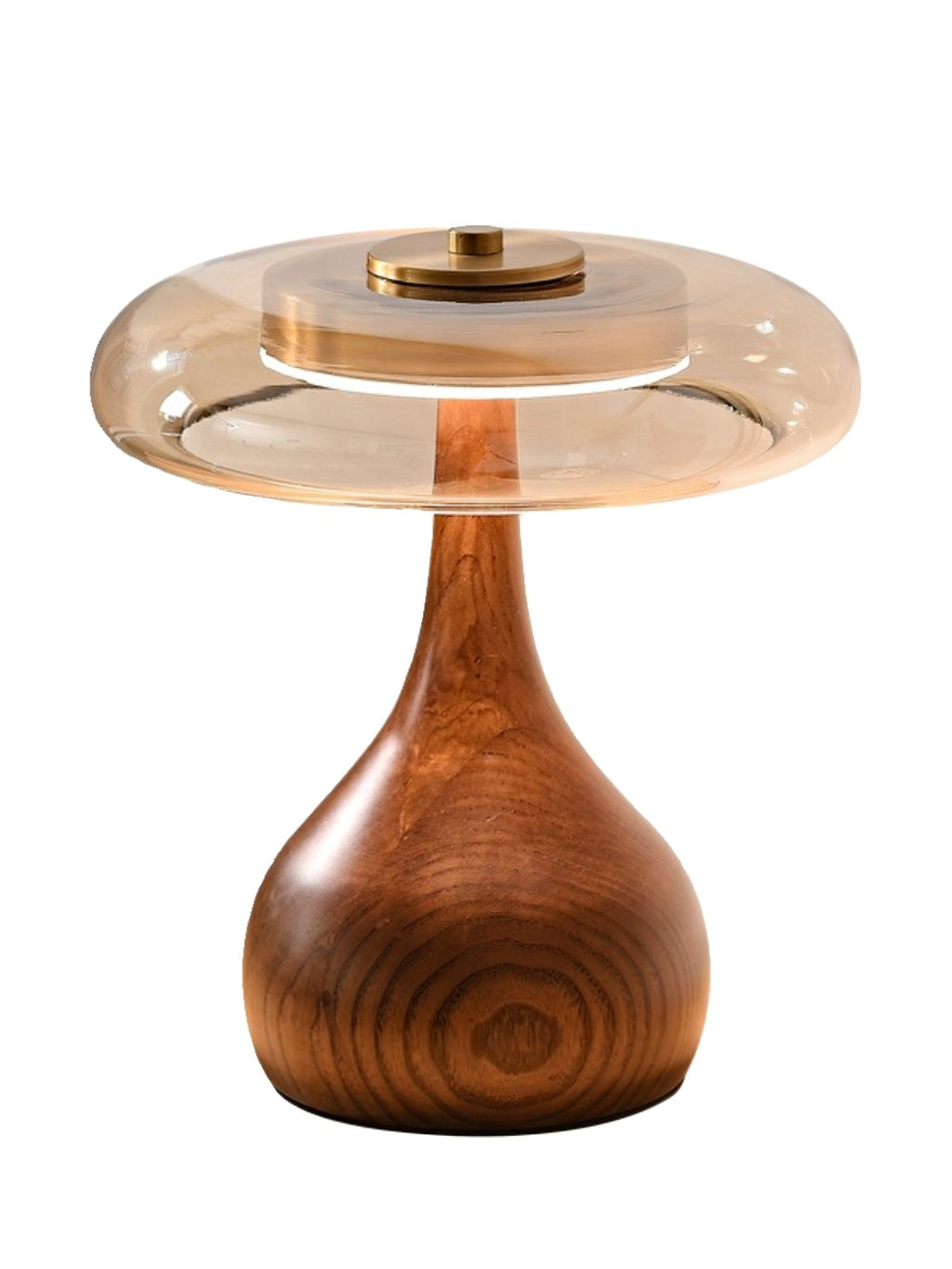 Sienna Table Lamp — 8.7″ Diameter, Walnut & Amber Finish