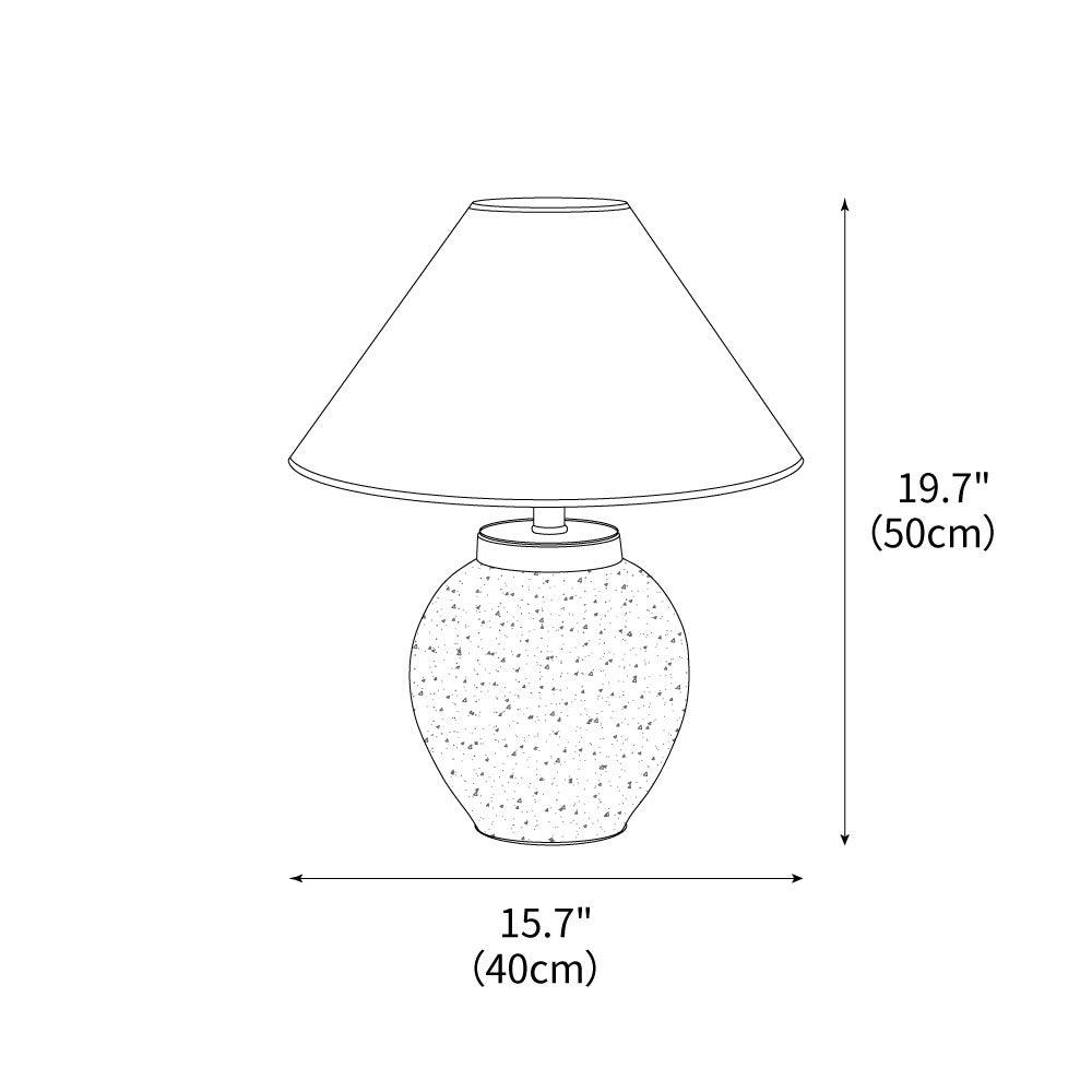 Sierra Clay Table Lamp — Natural Fabric Beige Shade, Plug-Cord Switch
