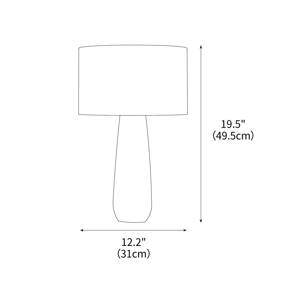 Lampă de masă din lemn Ridge Serene — înălțime de 19.5", abajur din material textil alb