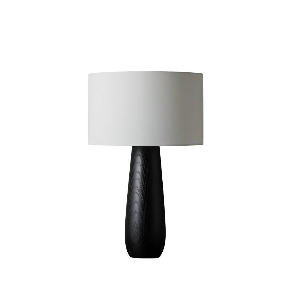 Lampă de masă din lemn Ridge Serene — înălțime de 19.5", abajur din material textil alb
