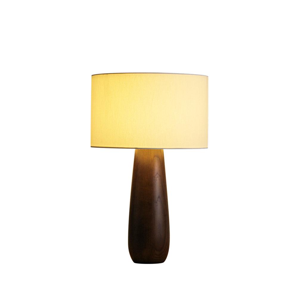 Lampă de masă din lemn Ridge Serene — înălțime de 19.5", abajur din material textil alb