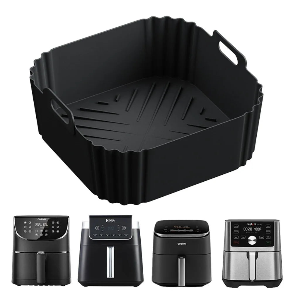 Inserție din silicon SizzleMate pentru friteuză cu aer cald, căptușeală antiaderentă pentru gătit, ușor de curățat