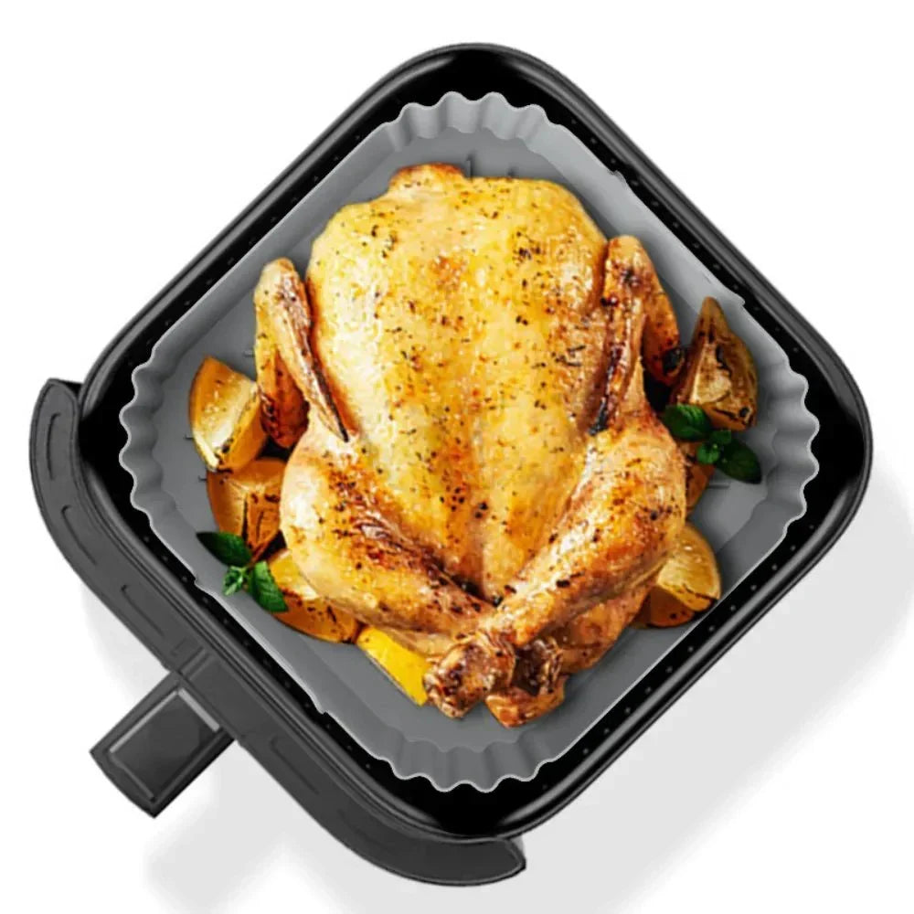 Inserție din silicon SizzleMate pentru friteuză cu aer cald, căptușeală antiaderentă pentru gătit, ușor de curățat