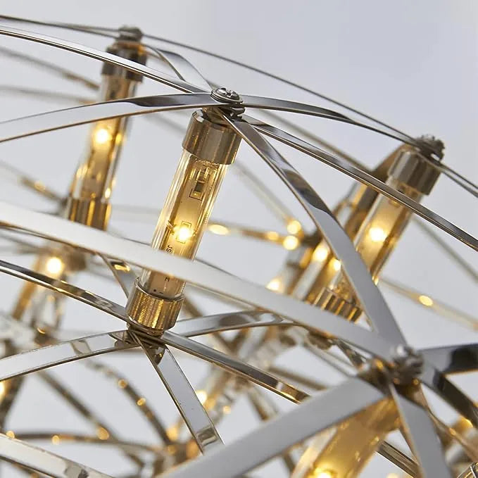 Silberne Feuerkugel-Hängeleuchte für Esszimmer - Orntli