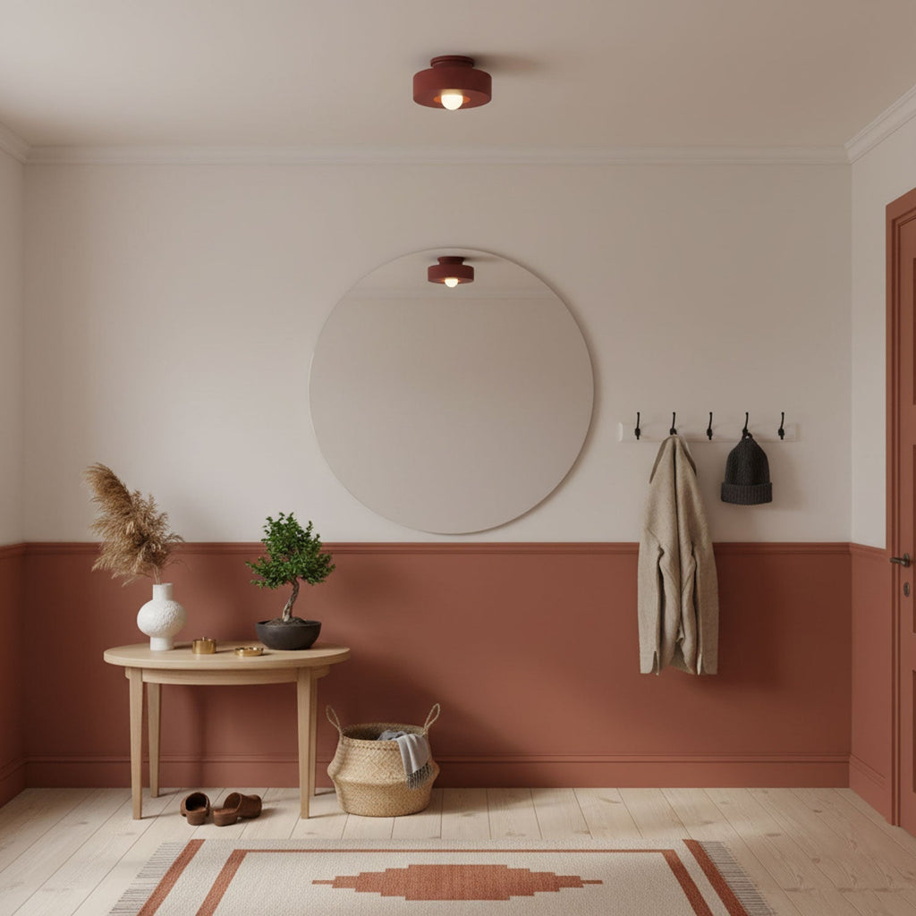 Stropní svítidlo Simon — design skládaných válců, tři barevné varianty