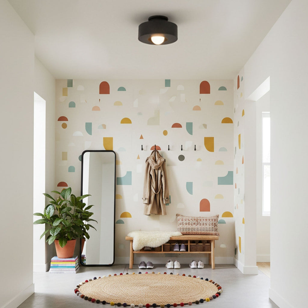 Stropní svítidlo Simon — design skládaných válců, tři barevné varianty