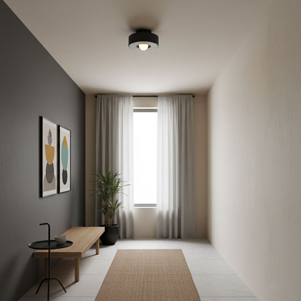 Stropní svítidlo Simon — design skládaných válců, tři barevné varianty