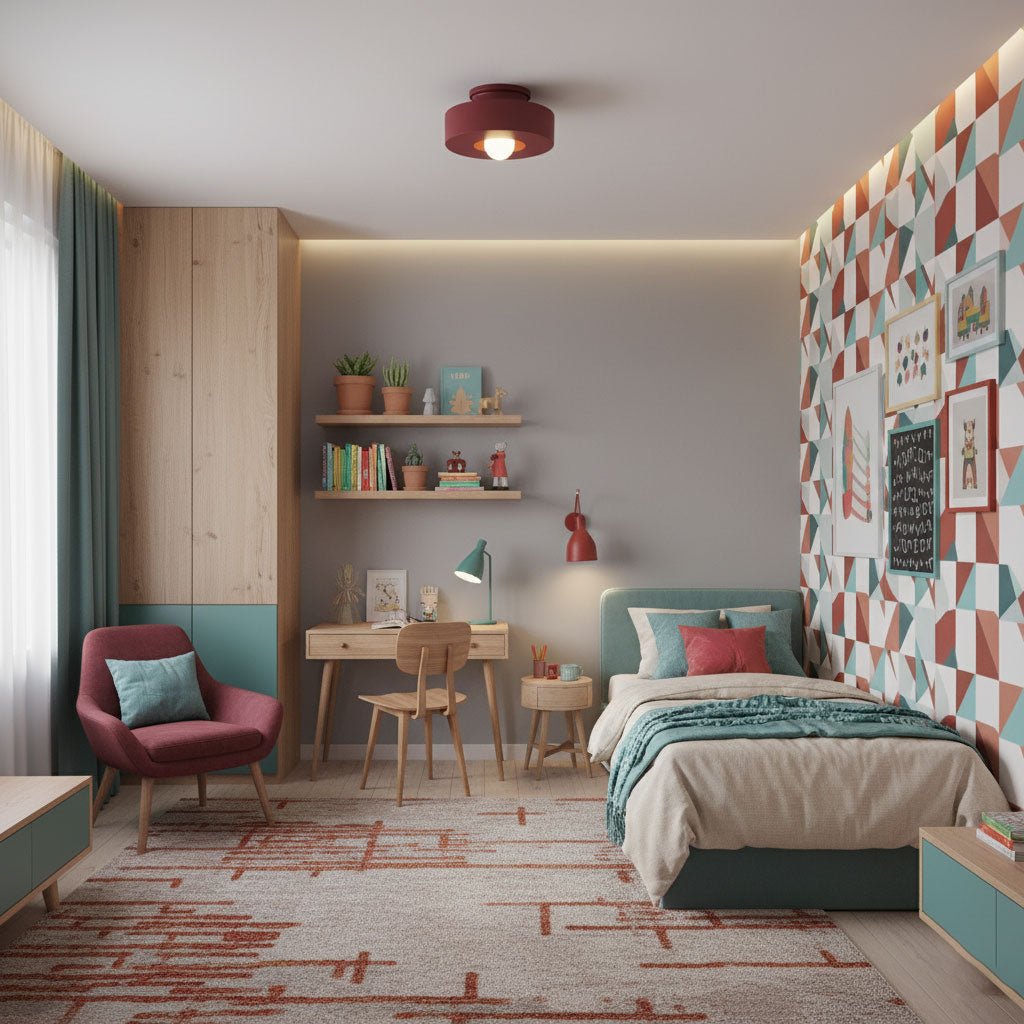 Stropní svítidlo Simon — design skládaných válců, tři barevné varianty