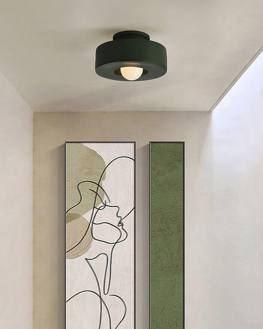 Stropní svítidlo Simon — design skládaných válců, tři barevné varianty
