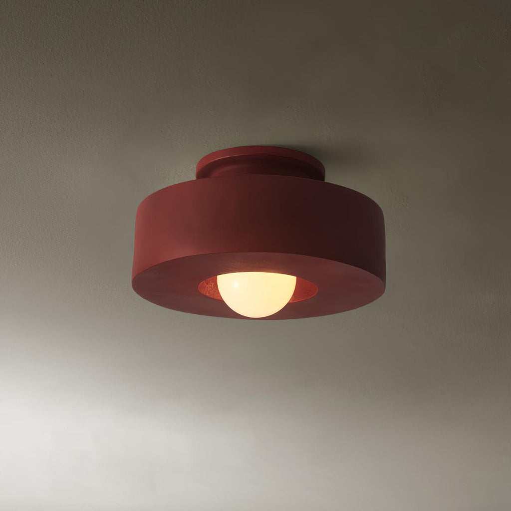 Stropní svítidlo Simon — design skládaných válců, tři barevné varianty