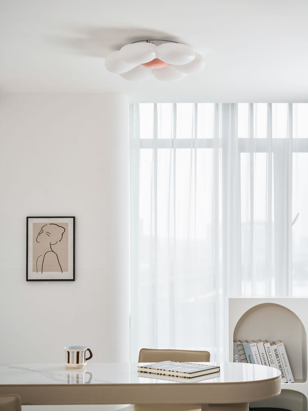 VKL-1028 Stropní lampa s květinovým designem a šesti okvětními lístky