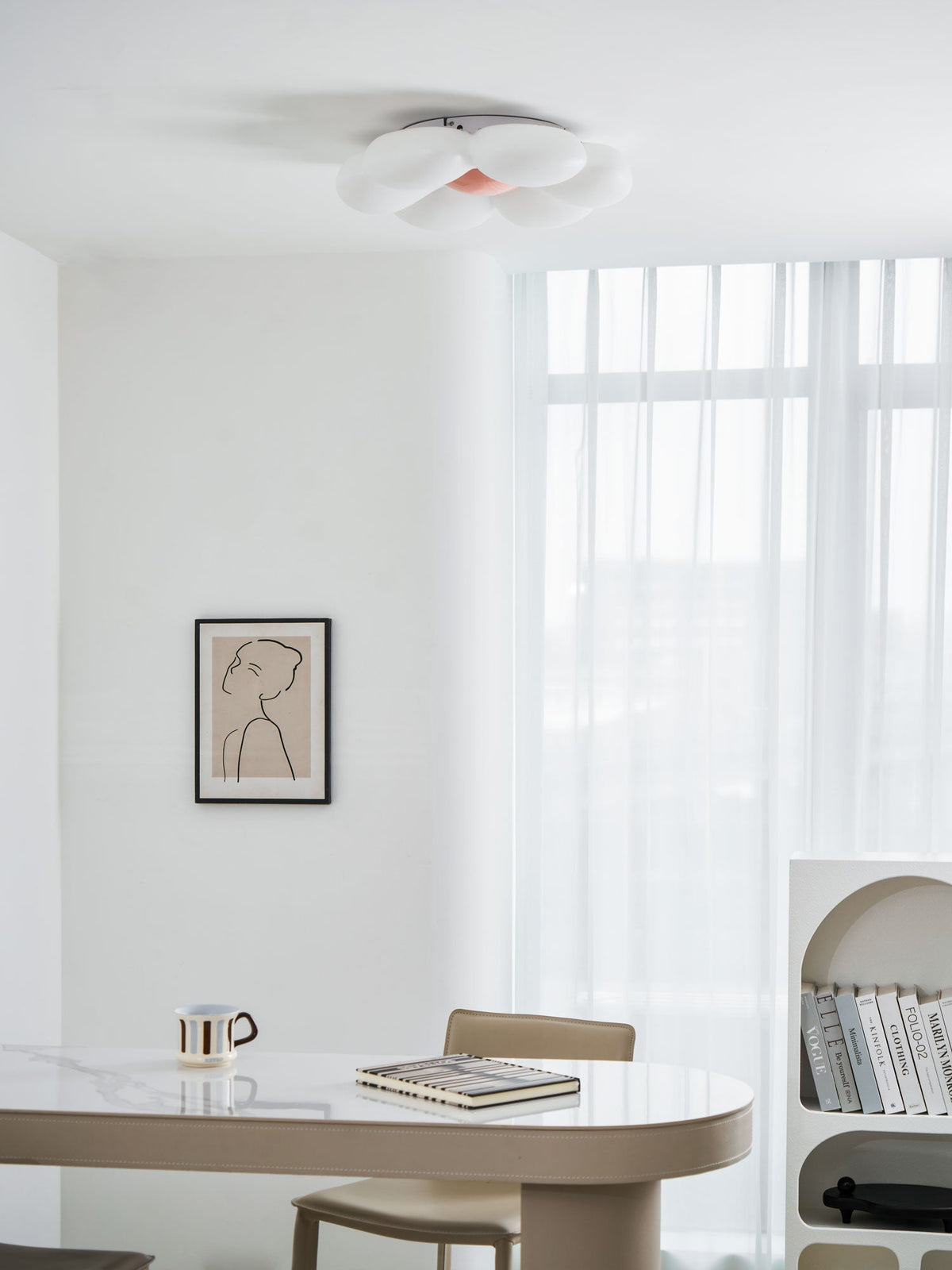 VKL-1028 Stropní lampa s květinovým designem a šesti okvětními lístky