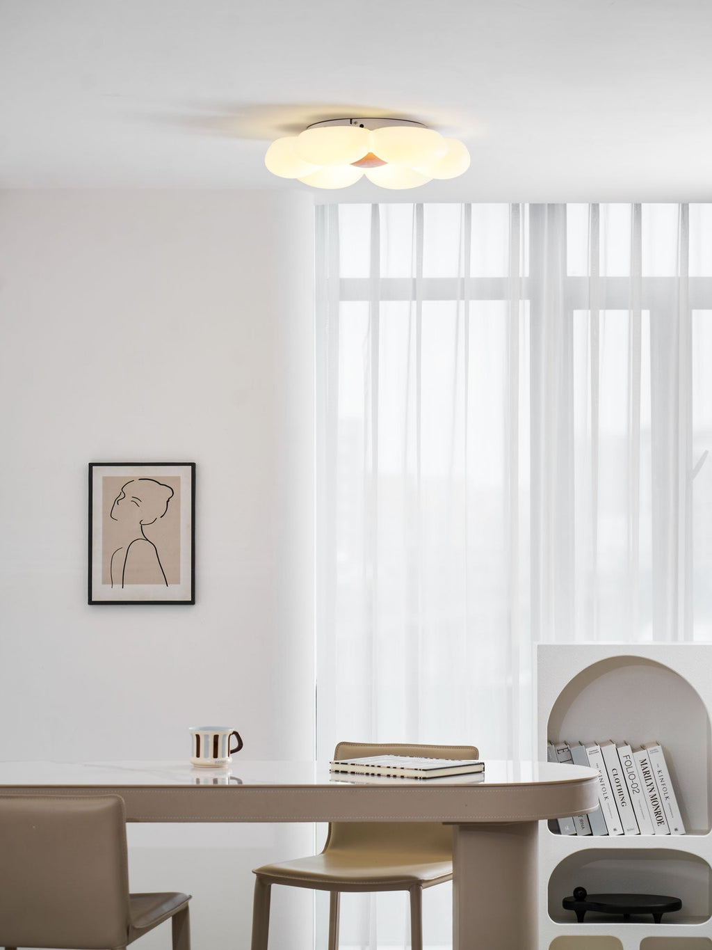 VKL-1028 Stropní lampa s květinovým designem a šesti okvětními lístky