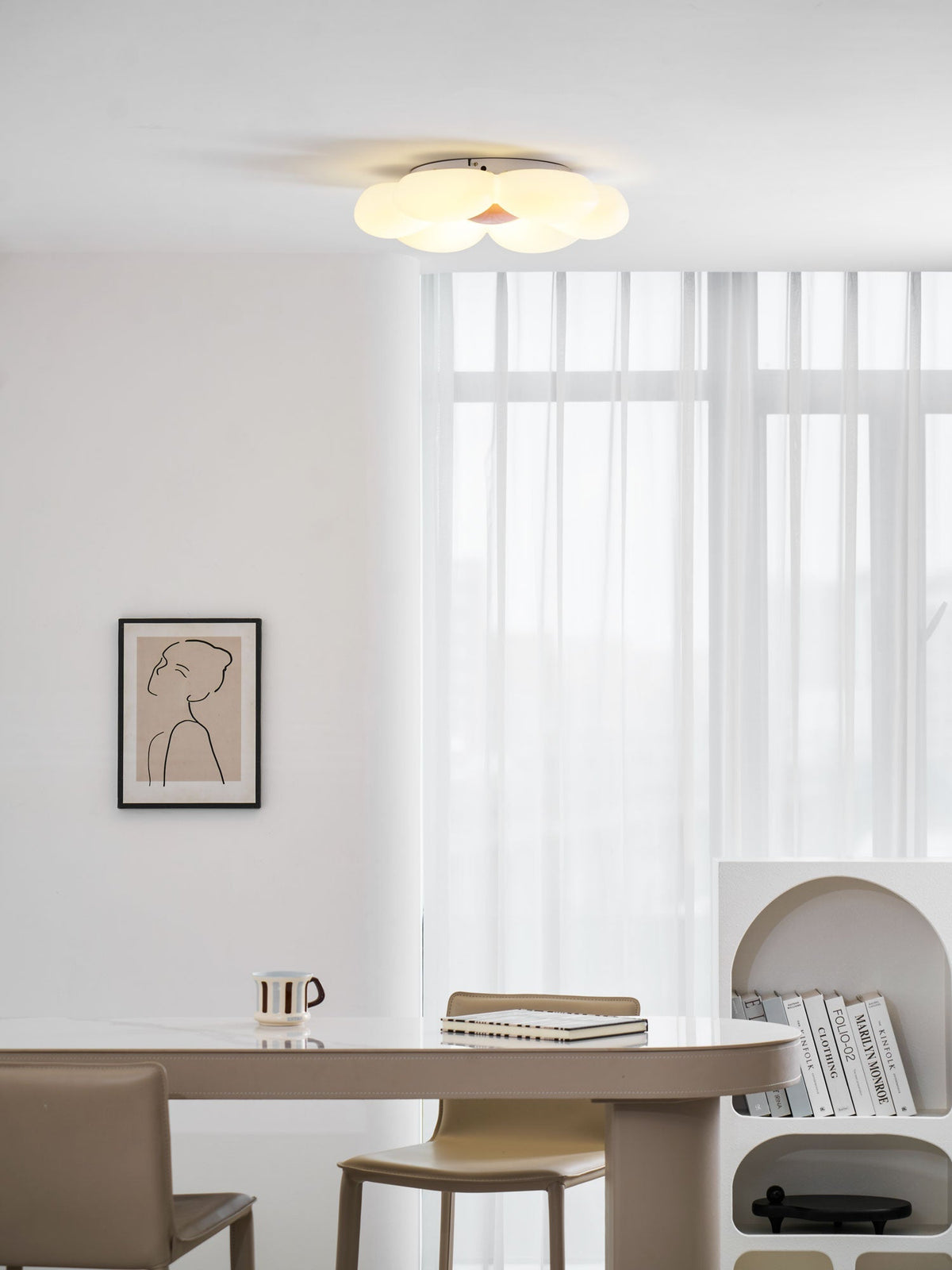 VKL-1028 Stropní lampa s květinovým designem a šesti okvětními lístky