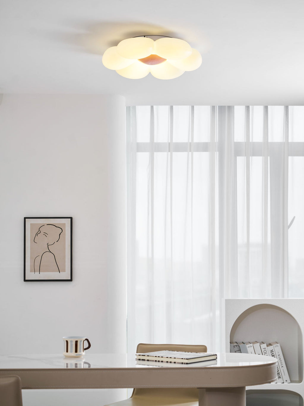 VKL-1028 Stropní lampa s květinovým designem a šesti okvětními lístky