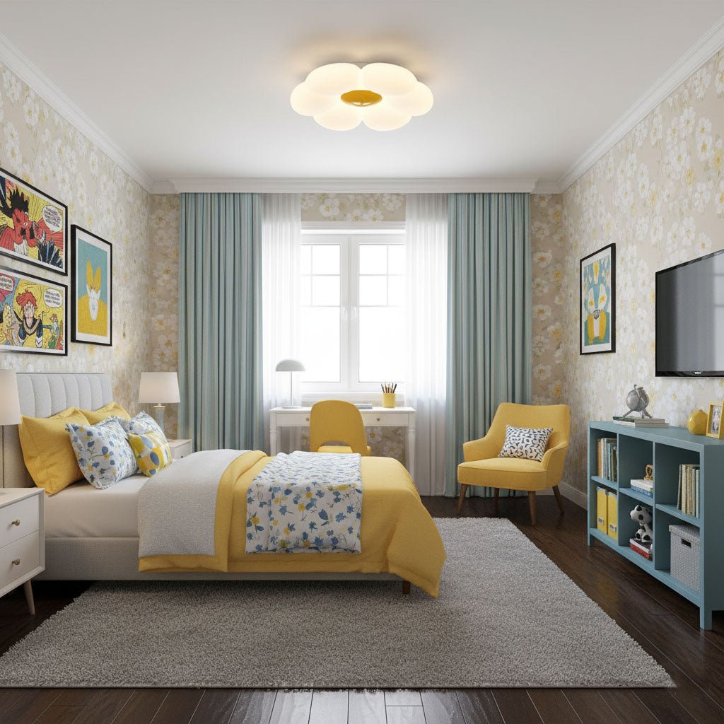 VKL-1028 Stropní lampa s květinovým designem a šesti okvětními lístky