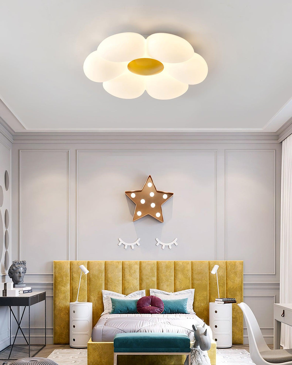 VKL-1028 Stropní lampa s květinovým designem a šesti okvětními lístky