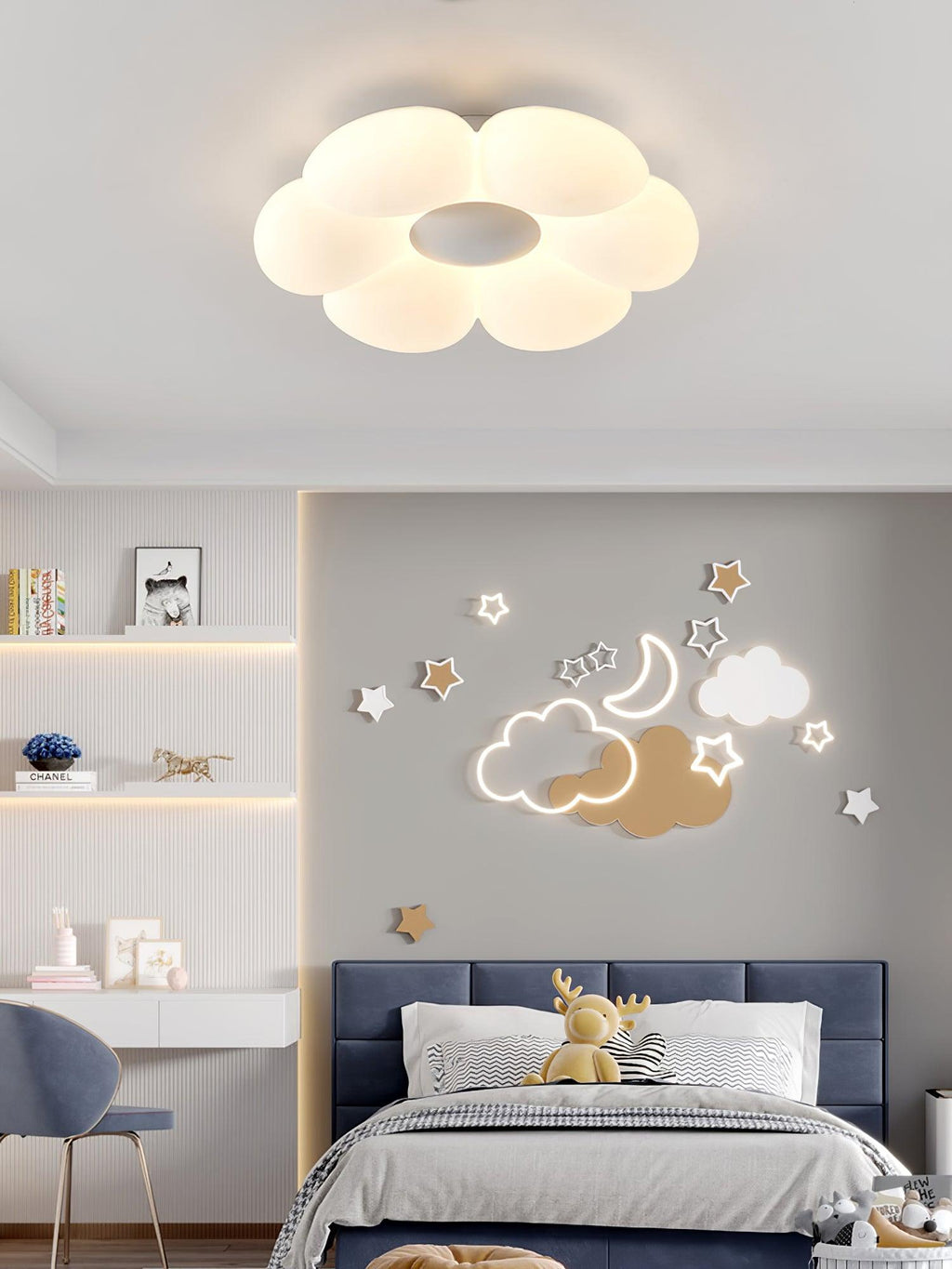 VKL-1028 Stropní lampa s květinovým designem a šesti okvětními lístky