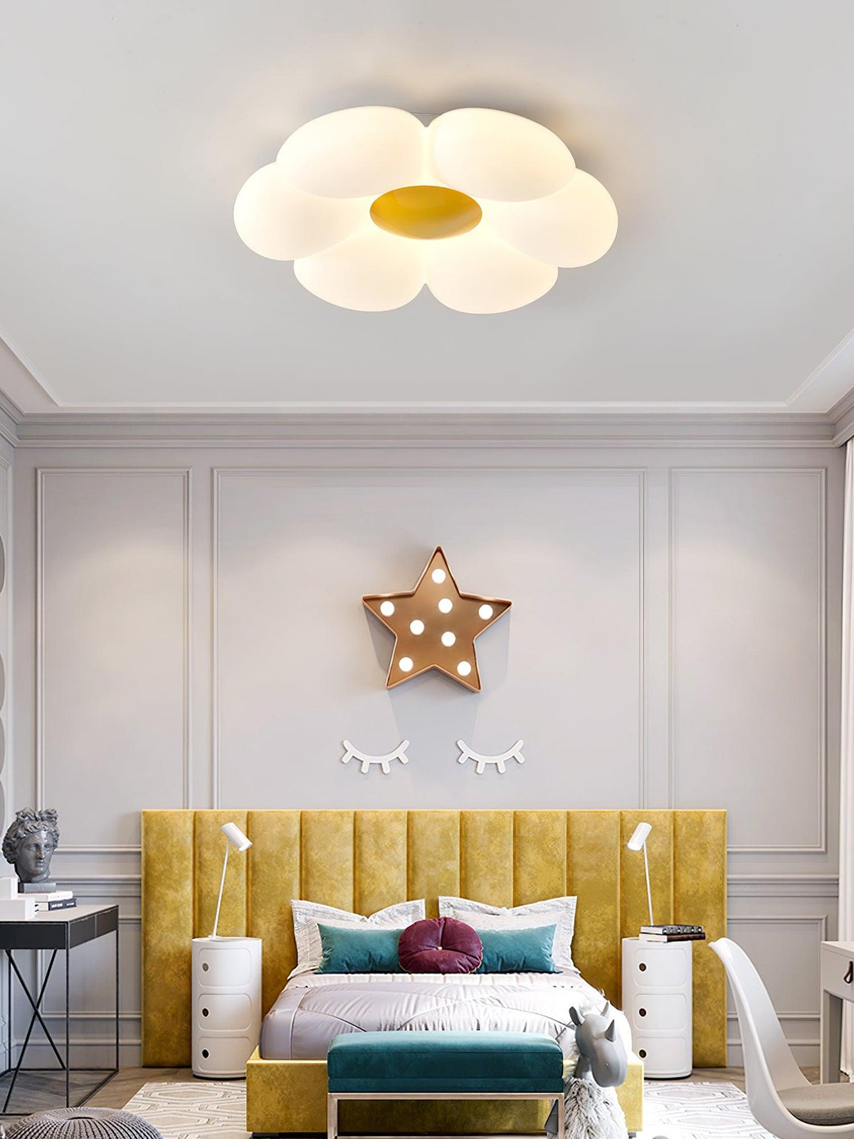 VKL-1028 Stropní lampa s květinovým designem a šesti okvětními lístky