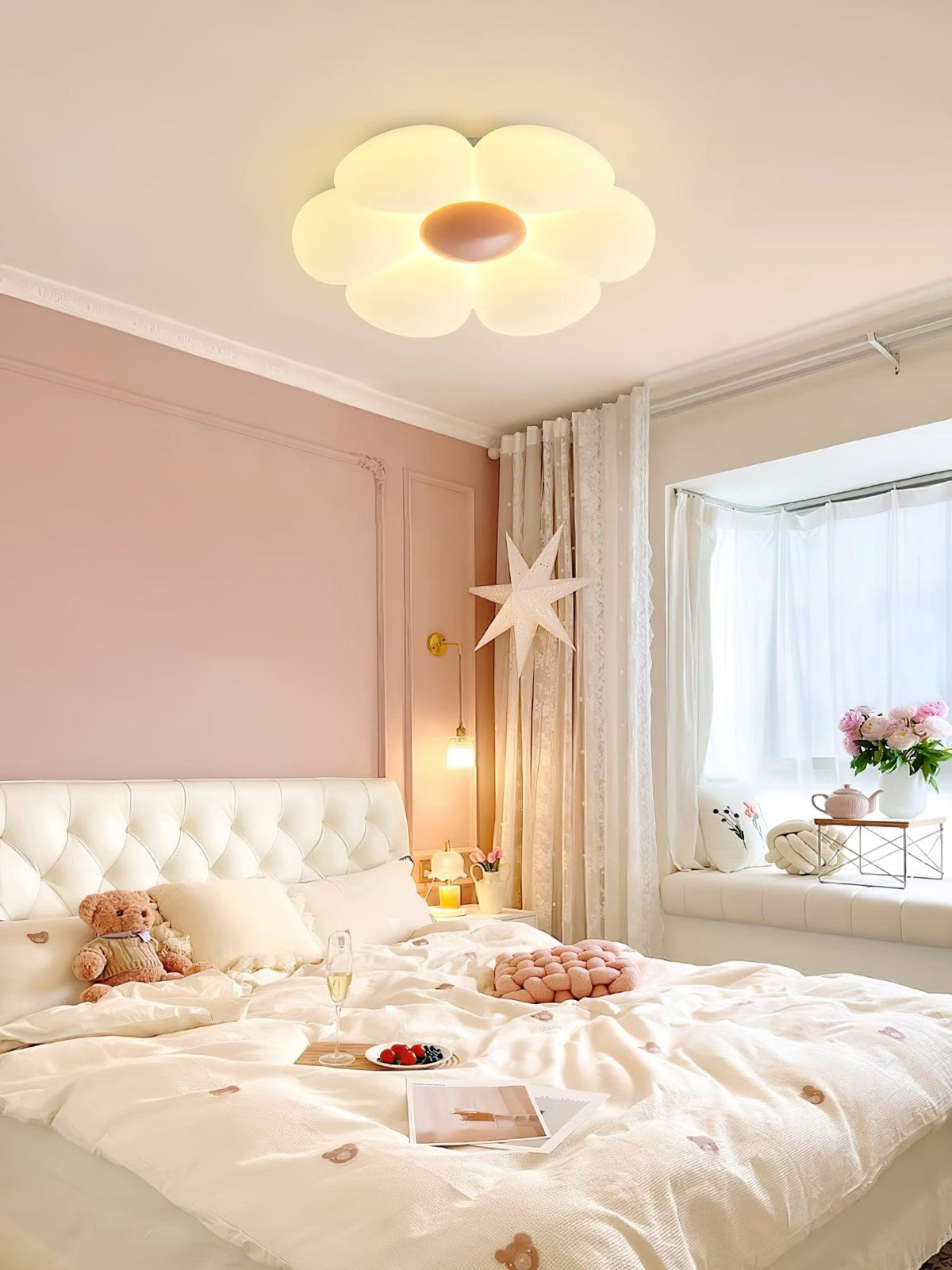 VKL-1028 Stropní lampa s květinovým designem a šesti okvětními lístky
