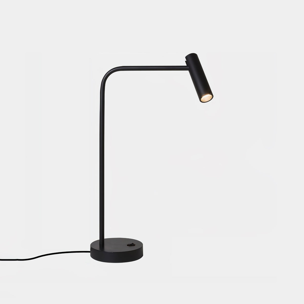 Skinny Table Lamp — 340° Rotating Cylindrical Light Head, Round Base