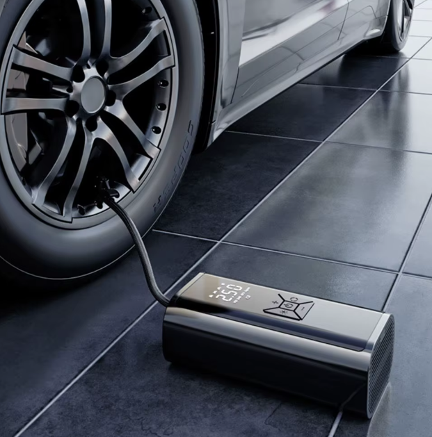 120W Přenosný vzduchový kompresor bezdrátový/kabelový nafukovač, přenosný nafukovač pneumatik pro auto, kolo, míče – digitální displej, 150PSI, baterie 2000mAh