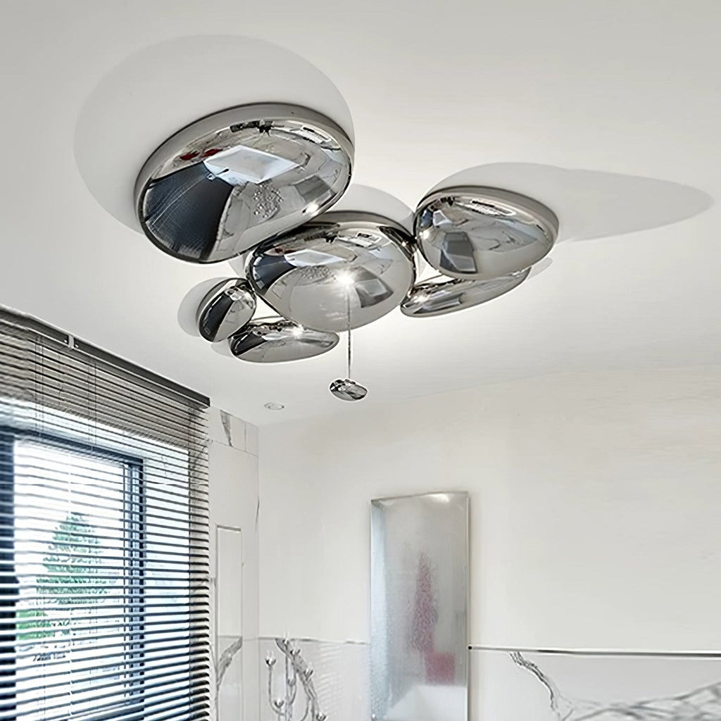 Nowoczesna lampa sufitowa Lava Skydro - organiczny kamienisty design, dymnoszara