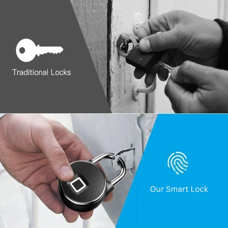 قفل بصمة الإصبع - بيومتري وبلوتوث - IP65 - 10 بصمات أصابع - قابل لإعادة الشحن عبر USB